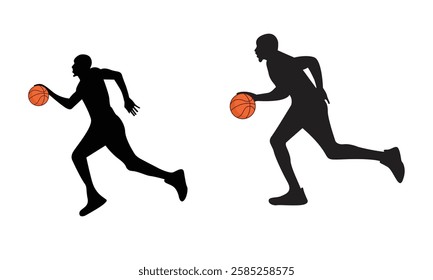 Basketball player vector silhouette of a basketball player