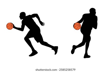 Basketball player vector silhouette of a basketball player