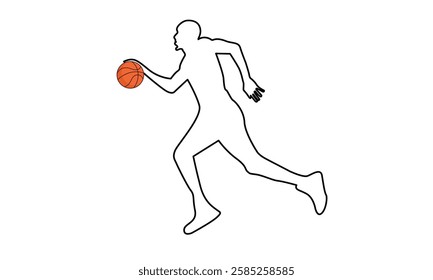 Basketball player vector silhouette of a basketball player