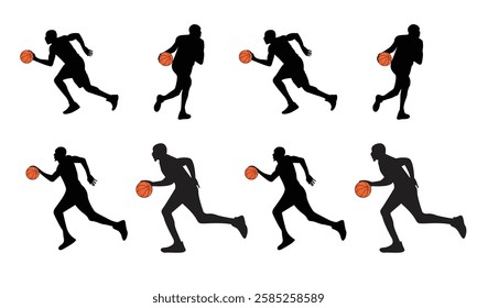 Basketball player vector silhouette of a basketball player