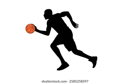 Basketball player vector silhouette of a basketball player