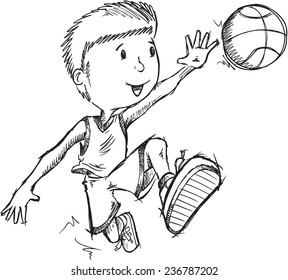 Basketball Player Vector Sketch Illustration Art Stock Vector (Royalty ...