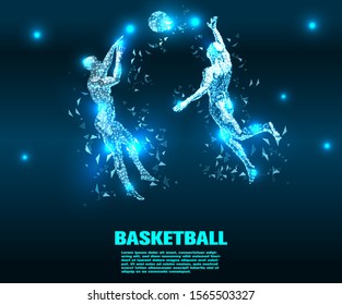 Basketball player.Abstract Technology.the future of Artificial intelligence.Sport Futuristic concept.design.Vector illustration.