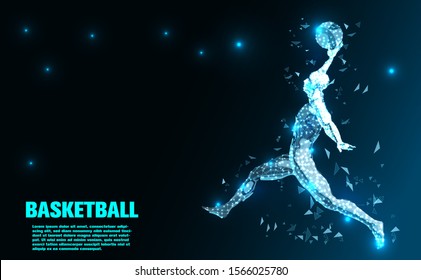 Basketball player.Abstract Technology.the future of Artificial intelligence.Sport Futuristic concept.design.Vector illustration.