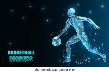 Basketball player.Abstract Technology.the future of Artificial intelligence.Sport Futuristic concept.design.Vector illustration.