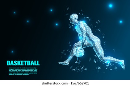 Basketball player.Abstract Technology.the future of Artificial intelligence.Sport Futuristic concept.design.Vector illustration.