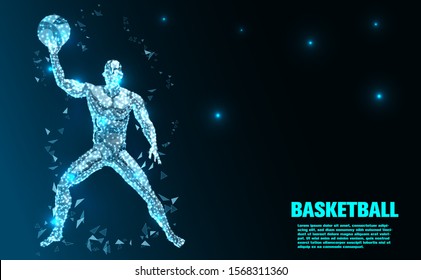 Basketball player.Abstract Technology.the future of Artificial intelligence.Sport Futuristic concept.design.Vector illustration.