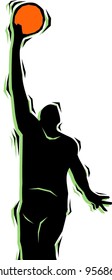 Basketball player.Pantone colors.Vector illustration