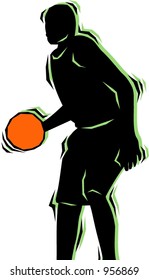 Basketball player.Pantone colors.Vector illustration