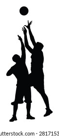 Basketball players black silhouette vector illustration isolated on white background.