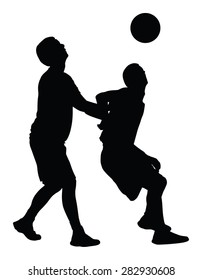 Basketball players black silhouette vector illustration isolated on white background.