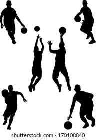 basketball players collection 2 vector