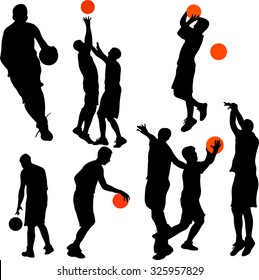 basketball players collection vector 1