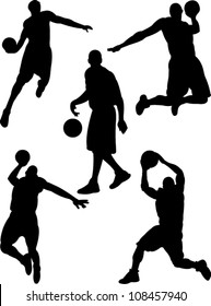 basketball players collection vector