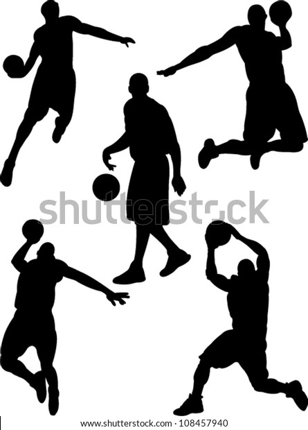 Basketball Players Collection Vector Stock Vector (Royalty Free) 108457940