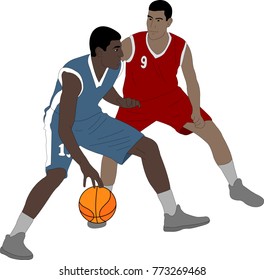 basketball players illustration - vector 