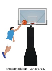 Basketball players play game. vector