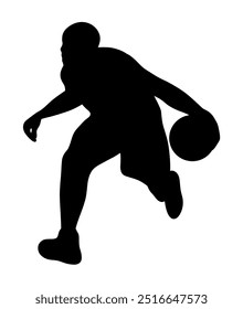 basketball players silhouettes Vector set , basketball silhouettes,set basketball player in action with ball