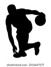 basketball players silhouettes Vector set , basketball silhouettes,set basketball player in action with ball