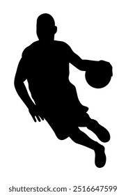 basketball players silhouettes Vector set , basketball silhouettes,set basketball player in action with ball