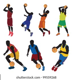 Jugadores de básquetbol. Vector