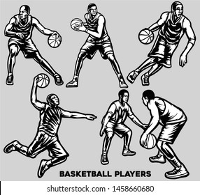 Basketball players vector logo templete