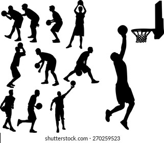 basketball players vector silhouette