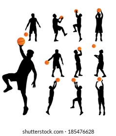 basketball players vector silhouettes
