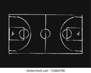 Basketball Playground Draft On Blackboard