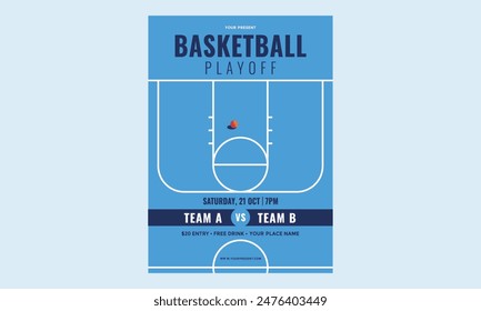 Basketball Playoff flyer template vector