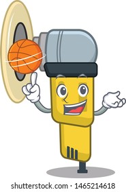 With basketball pneumatic sander in the mascot shape