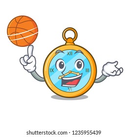 With basketball Pocket vintage watch on a cartoon