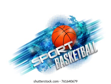 basketball Points, lines, triangles, text, color effects and abstract background vector illustration, sports