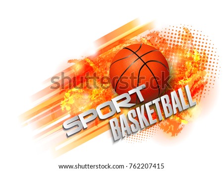 basketball Points, lines, triangles, text, color effects and abstract background vector illustration, sports