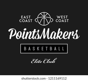 basketball points makers black on white is a vector illustration about sport