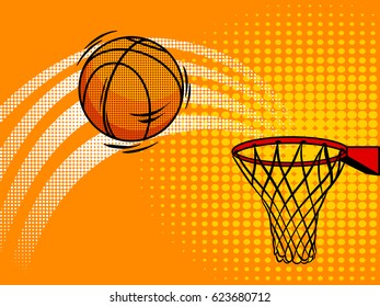 Basketball pop art style vector illustration. Comic book style imitation