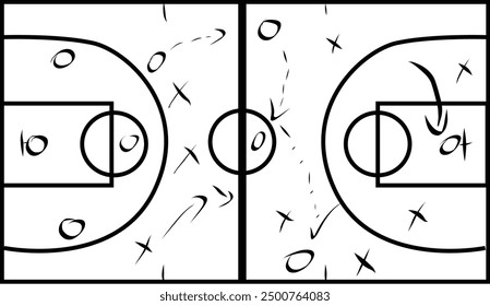 BAsketball Portrait, Basketball Court, Game, vector illustration