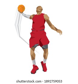 Basketball pose vector set design cube style