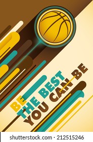 Basketball poster with abstract design. Vector illustration.