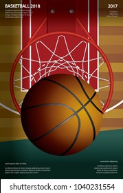Basketball Poster Advertising Vector Illustration