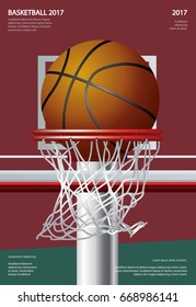 Basketball Poster Advertising Vector Illustration