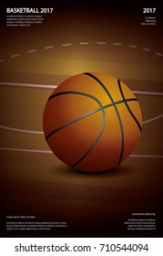 Basketball Poster Advertising Vector Illustration