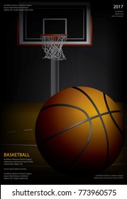 Basketball Poster Advertising Vector Illustration