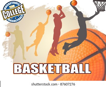 Basketball poster background, vector illustration