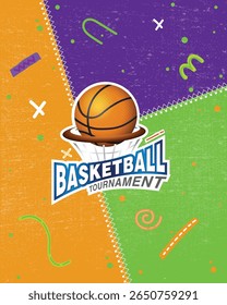 Basketball Poster with Logo ID and with Doodles or Elements