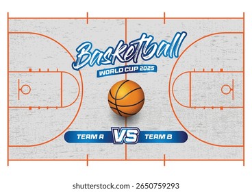 Basketball Poster with Logo ID and with Doodles or Elements