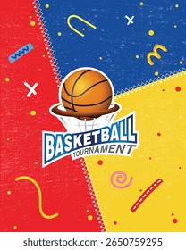 Basketball Poster with Logo ID and with Doodles or Elements