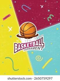 Basketball Poster with Logo ID and with Doodles or Elements