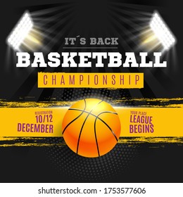 Basketball poster with stadium lights