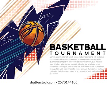 Basketball poster template. basketball tournmanet. vector illustration. flyer the basket. banner